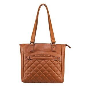 Quilted Tote with CCW Compartment, Brown